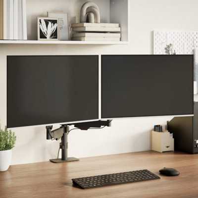 B&Q -  Dual Monitor Arm For Max 27 Inch Screen Gas Spring 20 Kg
