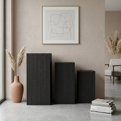 Garden Greatness Maison Trio Urban Ribbed Display Pedestals from B&Q