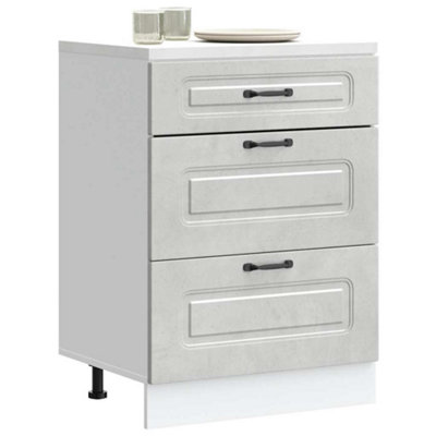 Walplus Kitchen Base Cabinet Kalmar Concrete Grey Engineered Wood from B&Q