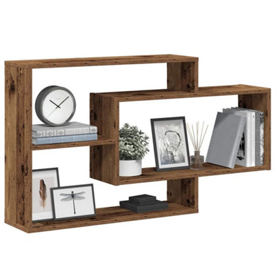 B&Q -  Wall Shelf Old Wood 104X20X58.5 Cm Engineered Wood