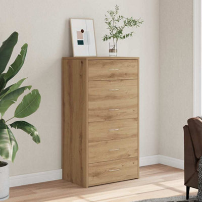 Walplus Sideboard With 6 Drawers Artisan Oak 50X34X96 Cm Engineered Wood from B&Q