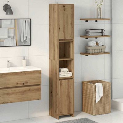 Walplus Bathroom Cabinet Artisan Oak 30X30X183.5 Cm Engineered Wood from B&Q