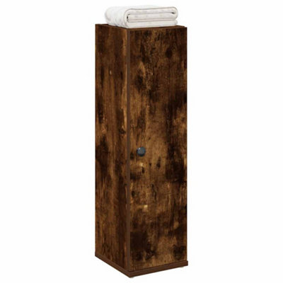 B&Q -  Bathroom Cabinet With Roll Holder Smoked Oak 20.5X22X72 Cm