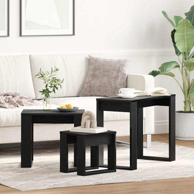 Walplus Nesting Table 3 Pcs Black Oak 61 X 28 X 47 Cm Engineered Wood from B&Q