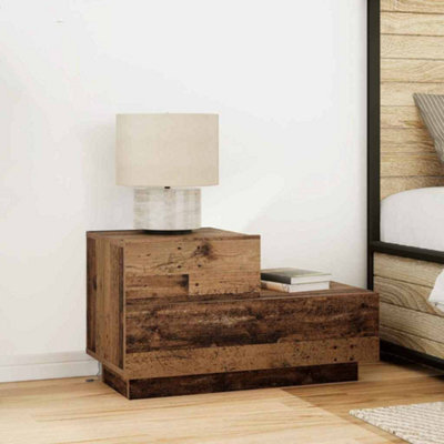 B&Q -  Bedside Cabinet Old Wood 70 X 36 X 40.5 Cm Engineered Wood