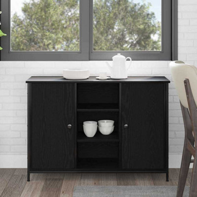 Walplus Sideboard Black Oak 100 X 35 X 70 Cm Engineered Wood