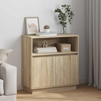 Walplus Sideboard With Led Sonoma Oak 71 X 34.5 X 75 Cm Engineered Wood from B&Q