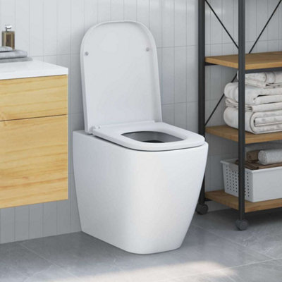 B&Q -  Quick Release Toilet Suitable For Seat White 44.5 X 35 X 3.6 Cm Duroplast