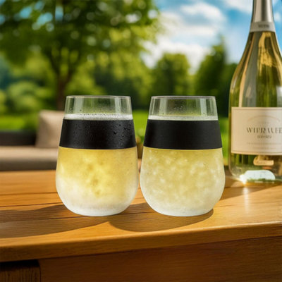 B&Q -  Set Of 2 Wine Cocktail Spirit Cooler Cups With Cool Carry Bag Ideal For Hot DaysTravelling Or Relaxing