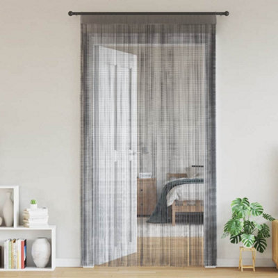 Walplus String Curtains 2 Pcs Anthracite 140X250 Cm from B&Q