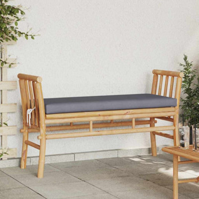 Walplus Garden Bench With Cushion Brown 110 X 38 X 65Cm Bamboo from B&Q