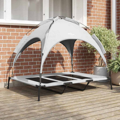 B&Q -  Dog Bed Folding Manual Silver Grey 122 X 93 X 106.5 Cm Steel