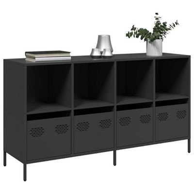 B&Q -  Sideboard Black 135X39X73.5 Cm Cold-Rolled Steel