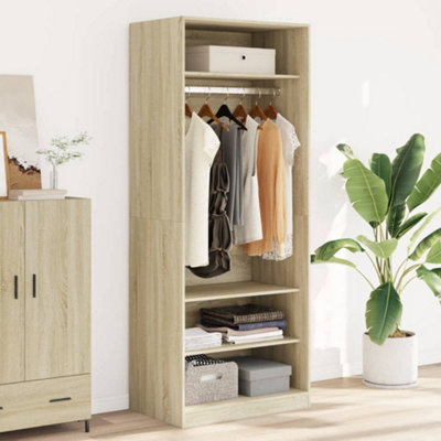 Vidaxl Wardrobe Sonoma Oak 80X50X200 Cm Engineered Wood from B&Q