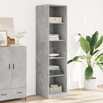 B&Q -  Wardrobe Concrete Grey 50X50X200 Cm Engineered Wood