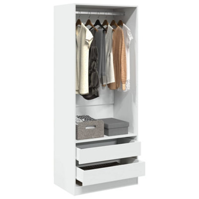 B&Q -  Wardrobe White 80X50X200 Cm Engineered Wood