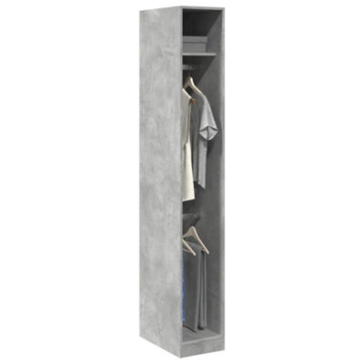 B&Q -  Wardrobe Concrete Grey 30X50X200 Cm Engineered Wood
