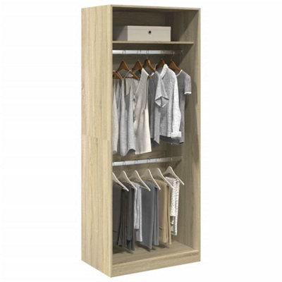 Vidaxl Wardrobe Sonoma Oak 80X50X200 Cm Engineered Wood from B&Q