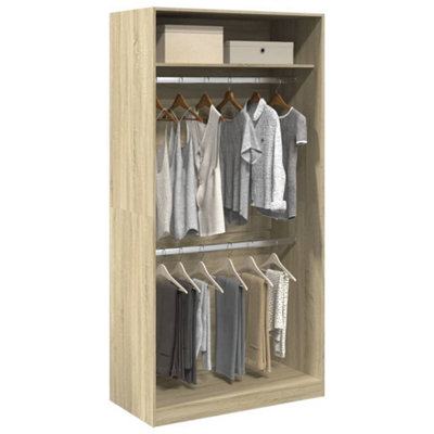B&Q -  Wardrobe Sonoma Oak 100X50X200 Cm Engineered Wood