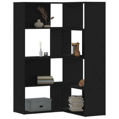 Vidaxl (Black) Corner Bookcase 4-Tier Corner Bookshelf Storage Cabinet Engineered Wood - Image 3