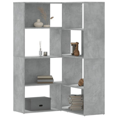 vidaXL - Corner Bookcase - 4-Tier - Grey - 85x85x140 cm - Image 3