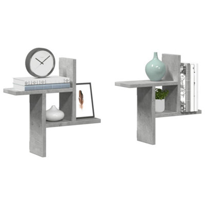 Vidaxl Wall Shelves 2 Pcs Concrete Grey 38X12X38 Cm Engineered Wood