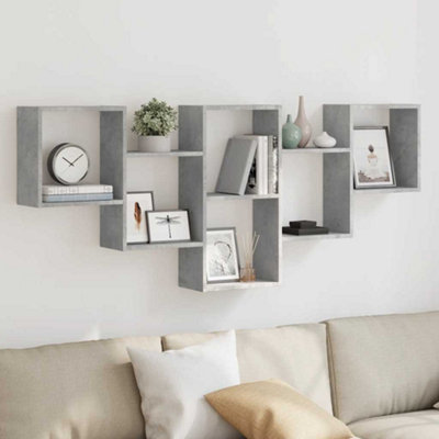 B&Q -  Wall Shelf Concrete Grey 159X18X66 Cm Engineered Wood