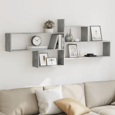 B&Q -  Wall Shelf Concrete Grey 167.5X18X68 Cm Engineered Wood
