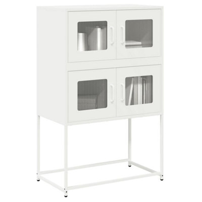 B&Q -  Highboard White 68X39X107 Cm Steel