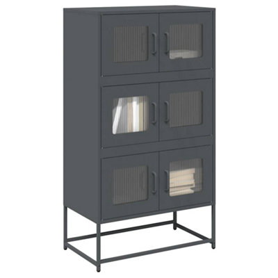 B&Q -  Highboard Anthracite 68X39X123 Cm Steel