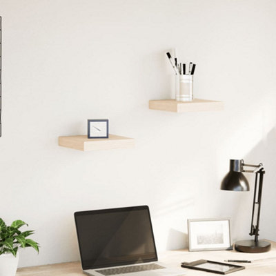 B&Q -  Floating Shelves 2 Pcs 23X23.5X4 Cm Engineered Wood
