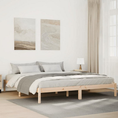 Vidaxl Extra Long Bed Frame Without Mattress 180X220 Cm Solid Wood Pine from B&Q