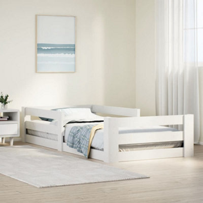 B&Q -  Bed Frame Without Mattress White 75X190 Cm Small Single Solid Wood Pine