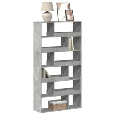 Vidaxl Grey Bookcase Concrete 100X33x187.5 Cm Engineered Wood B&Q