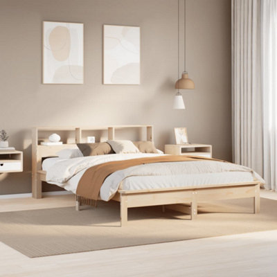 Vidaxl Bed Frame Without Mattress 135X190 Cm Double Solid Wood Pine