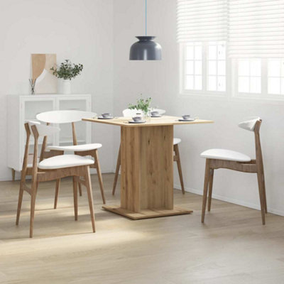 B&Q -  Dining Table Artisan Oak 80X80X75 Cm Engineered Wood