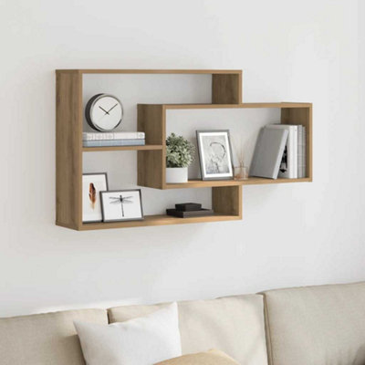 B&Q -  Wall Shelf Artisan Oak 104X20X58.5 Cm Engineered Wood