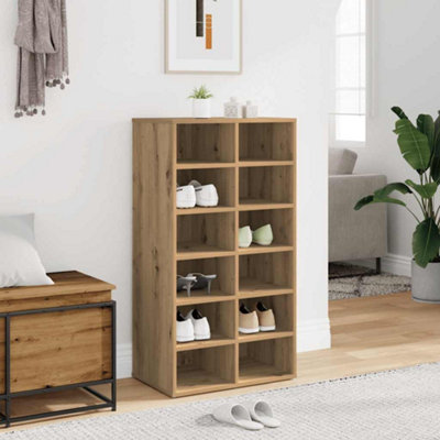 Vidaxl (Artisan Oak) Shoe Rack Entryway Shoe Shelf Cabinet Shoe Cupboard Engineered Wood - Image 3