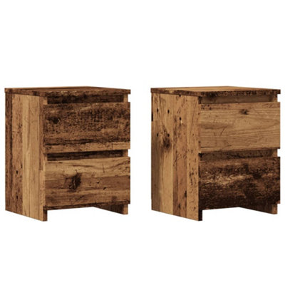 Vidaxl Bedside Cabinetsâ 2 Pcs Old Wood 30X30X40 Cm Engineered Wood from B&Q
