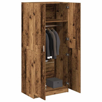 Vidaxl Wardrobe Old Wood 80X52X180 Cm Engineered Wood from B&Q