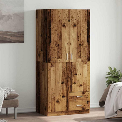 Vidaxl Wardrobe Old Wood 80X52X180 Cm Engineered Wood from B&Q