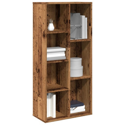 vidaXL Wood Bookcase - 7 Shelf - Old Wood - Image 4