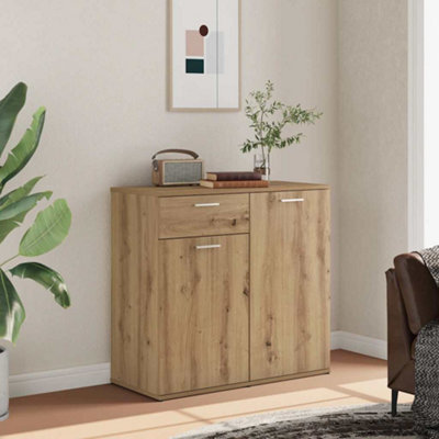 B&Q -  Sideboard Artisan Oak 80X36X75 Cm Engineered Wood
