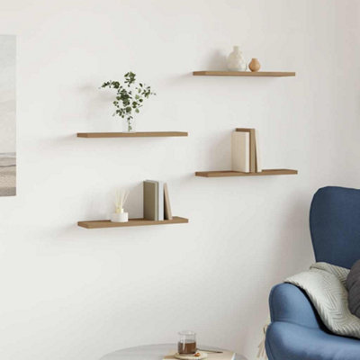Vidaxl Wall Shelves 4 Pcs Artisan Oak 40X10X1.5 Cm Engineered Wood from B&Q