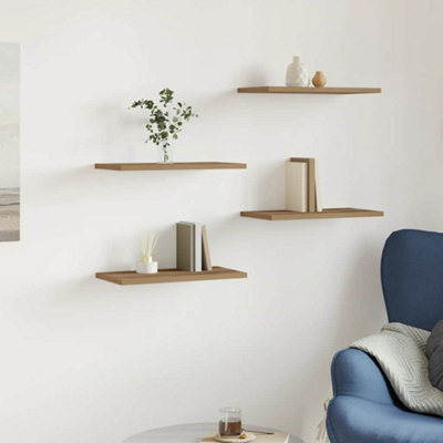 B&Q -  Wall Shelves 4 Pcs Artisan Oak 40X20X1.5 Cm Engineered Wood