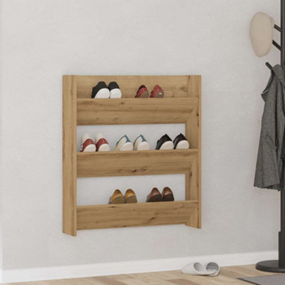 B&Q -  Wall Shoe Cabinet Artisan Oak 80X18X90 Cm Engineered Wood