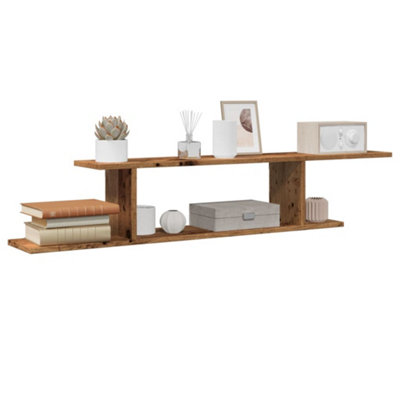 Vidaxl Wall-Mounted Tv Shelf Old Wood 125X18X23 Cm Engineered Wood from B&Q