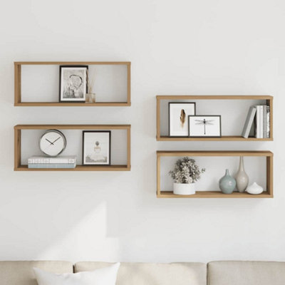 Vidaxl Wall Cube Shelves 4 Pcs Artisan Oak 60X15X23 Cm Engineered Wood from B&Q