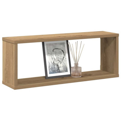 B&Q -  Wall Cube Shelves 6 Pcs Artisan Oak 60X15X23 Cm Engineered Wood