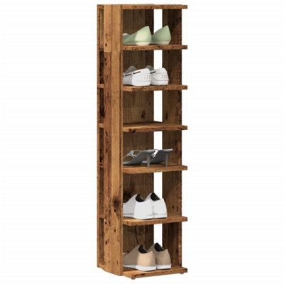 B&Q -  Shoe Cabinet Old Wood 28X27X102 Cm Engineered Wood